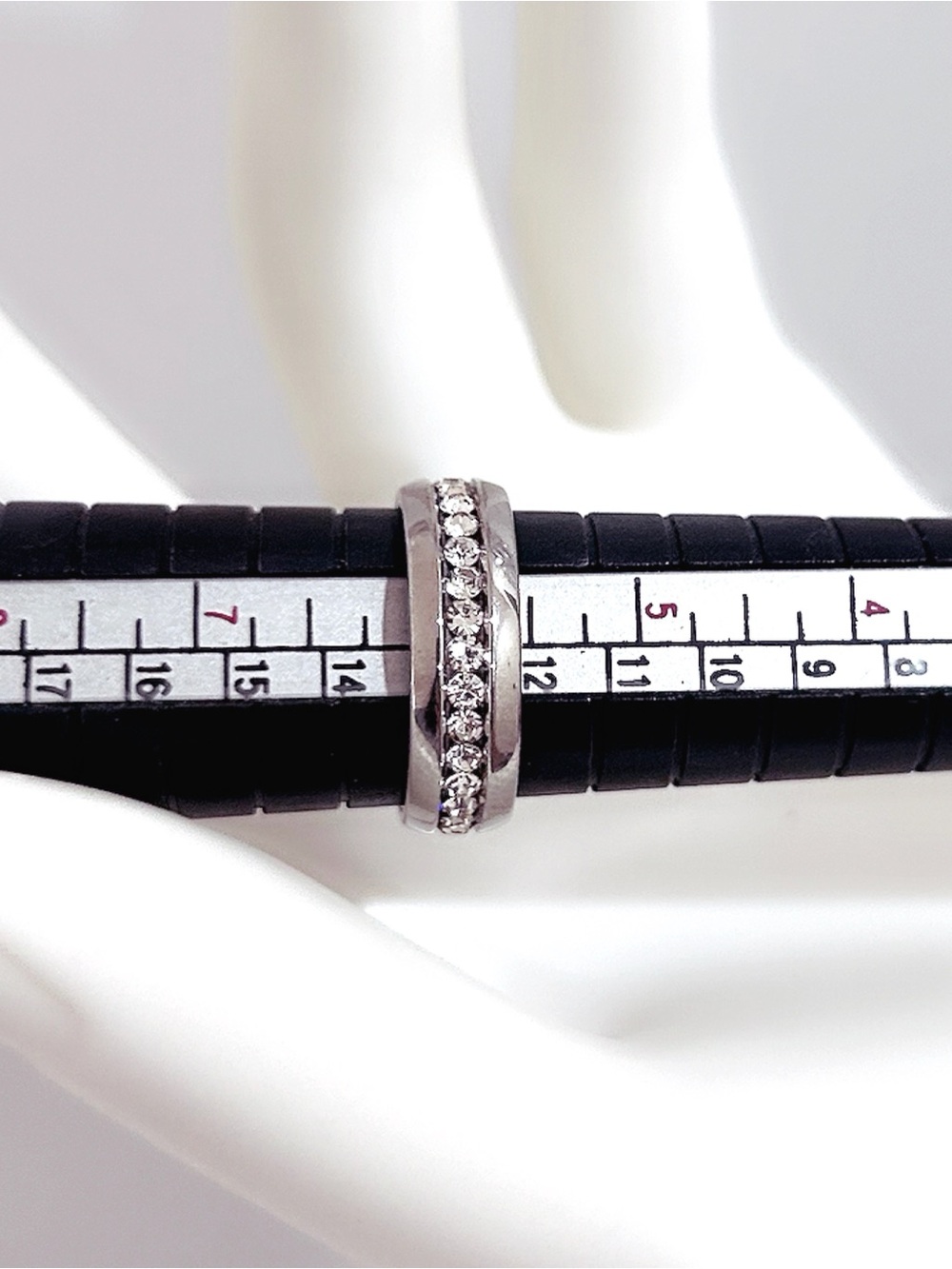 Titanium Sparkling Pave Cubic Zirconia Cuban Ring (US Size 7 or Size 6) - Picture 8 of 8
